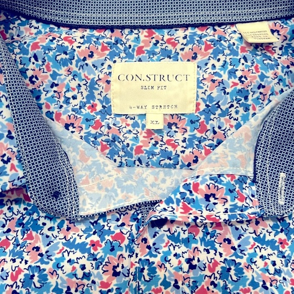 Stylish Blue Floral Button Down Shirt - Picture 2 of 6